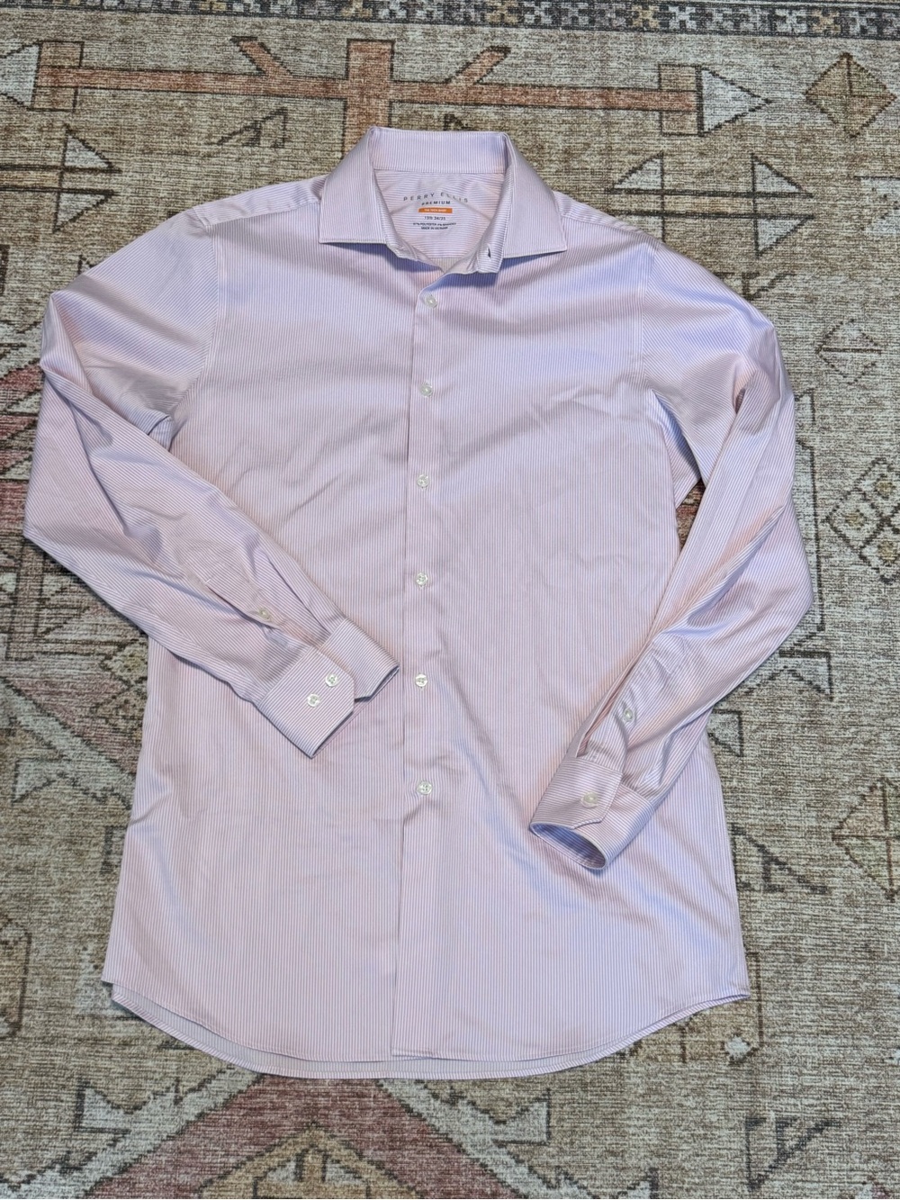 Perry Ellis Premium Tech Men's Striped Dress Shirt